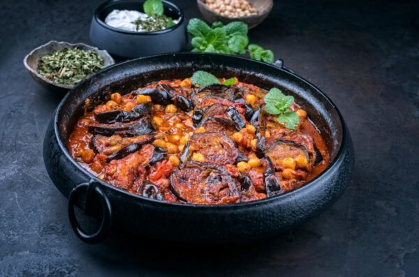 Aubergines, Pois Chiches, Tomates (150 g)